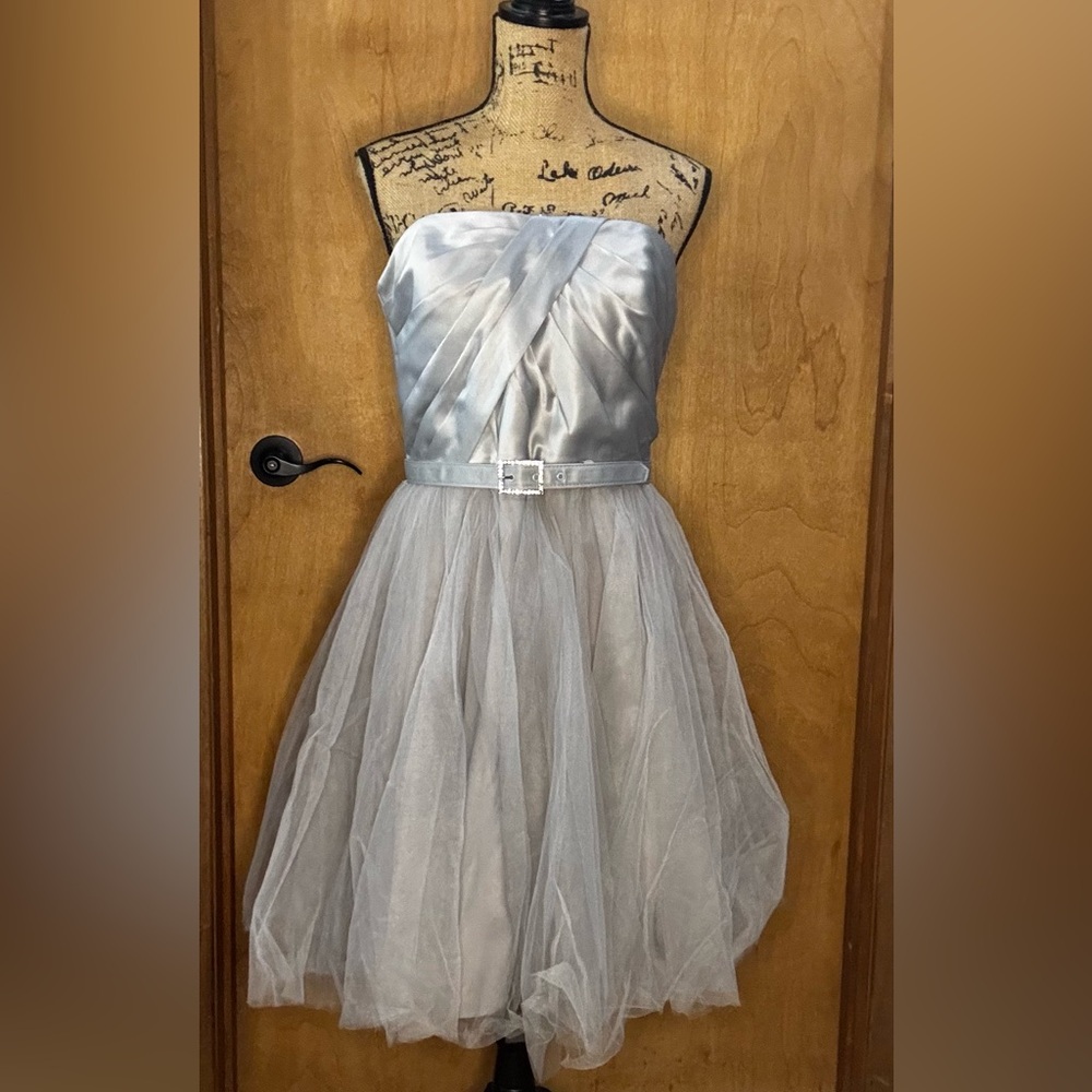 White House Black Market Silver Halter Wedding Dress